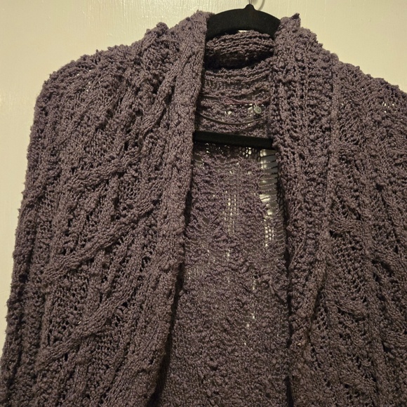 Anthropologie Grey Crocheted Cardigan - Size Small - Picture 5 of 7